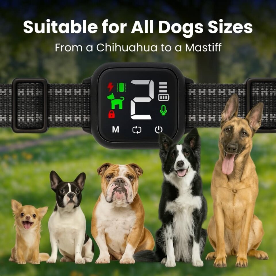 NooBark anti-bark collar fitted comfortably on dogs of different sizes